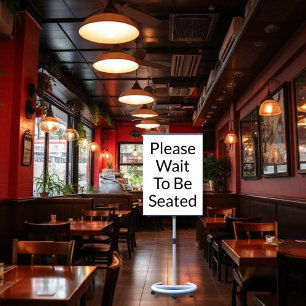 Affiche Veuillez patienter pour être placé Panneau Blanc