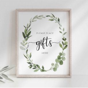 Affiche Veuillez Placer Les Cadeaux Ici Panneau De Fête