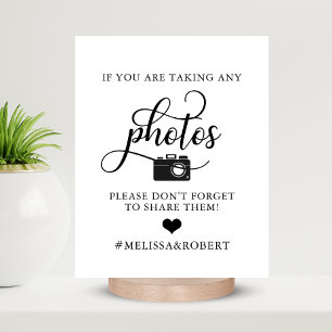 Affiche VEUILLEZ PRENDRE DES PHOTOS Invités #hashtag SIGNE