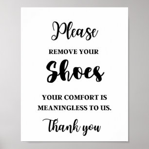 Affiche Veuillez Retirer Vos Chaussures Votre Confort Est