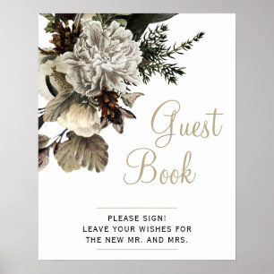 Affiche Veuillez signer notre signe de mariage d'hiver liv