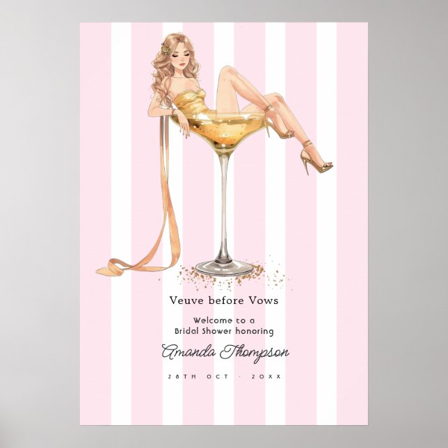 Affiche Veuve Before Vows Champagne Accueil de la Mariée (Devant)