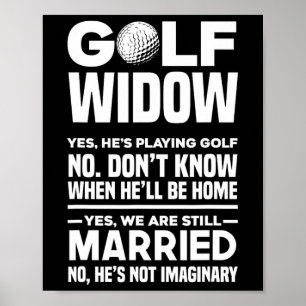 Affiche Veuve de golf Femme de golfeur drôle de golf