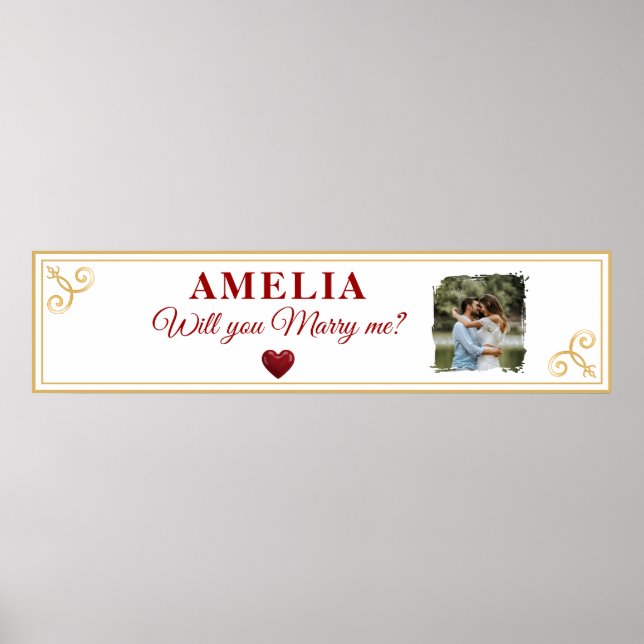 Affiche Veux-tu m'épouser Photo de proposition de mariage  (Devant)