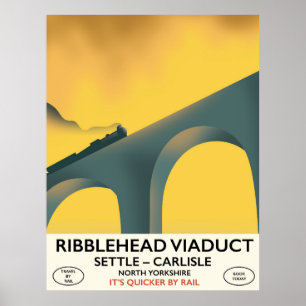 Affiche Viaduc de Ribblehead Yorkshire locomotive