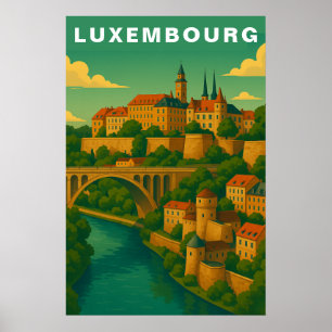 Affiche Viaduc Historique de Luxembourg Voyage en Europe