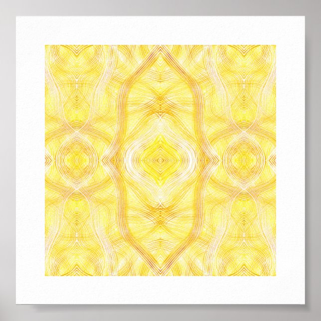 Affiche Viaduct Abstract Yellow White Watercolor Art (Devant)