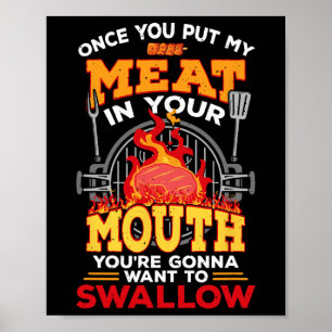 Affiche Viande Dans Votre Bouche Fumoir À Viande Grill Fun