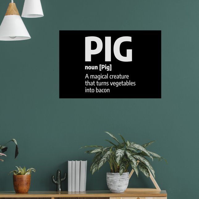 Affiche Viande De Cochon Drôle Définition Une Bacon De Por (Salon 1)