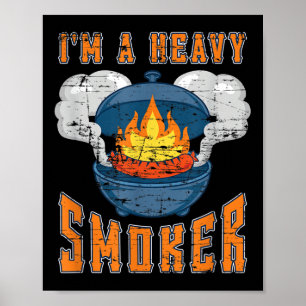 Affiche Viande fumée Grillant Steak Funny Barre-Cadeau Che