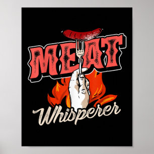 Affiche Viande fumée Steak Bacon Viande Whisperer Funny Bb