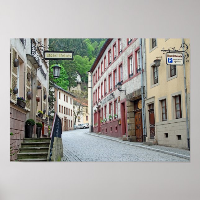 Affiche Vianden, Scène de rue Luxembourg (Devant)