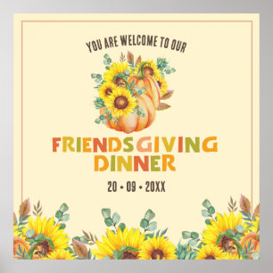Affiche Vibe d'automne colorée Thanksgiving Diner Party