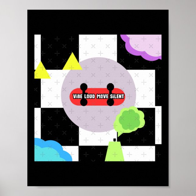 Affiche Vibe Loud Move Silent - Autocollant de design urba (Devant)