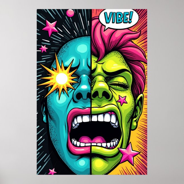 Affiche VIBE! Pop Art Criant (Devant)