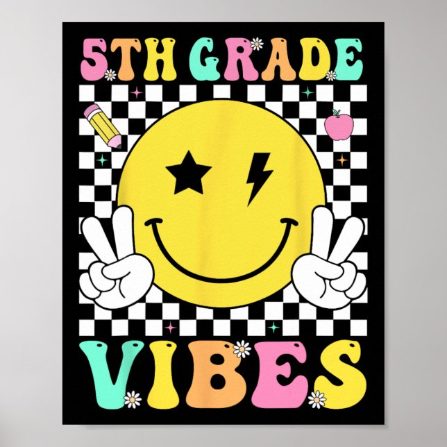 Affiche Vibes 5e année Enseignant Enfants Équipe de cinqui (Devant)
