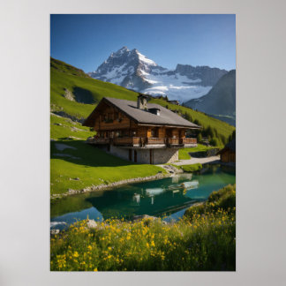 Affiche Vibes Chalet Suisse - Carburant Votre Voyage