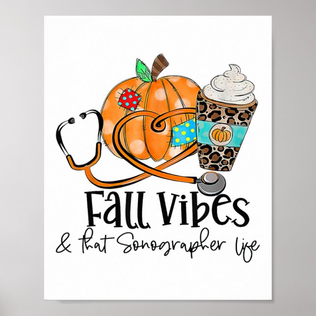 Affiche Vibes D'Automne Et Sonographe Citrouille De Vie Le (Devant)