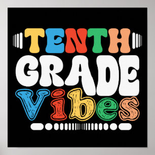 Affiche Vibes de 10e année amusant Teacher Student Squad
