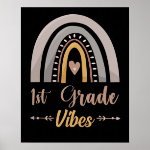 Affiche Vibes de 1re année Arc-en-ciel Rentrée scolaire en