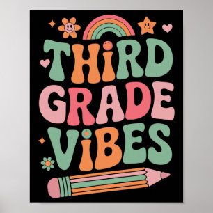Affiche Vibes de 3e année pour enfant et tenue de rentrée