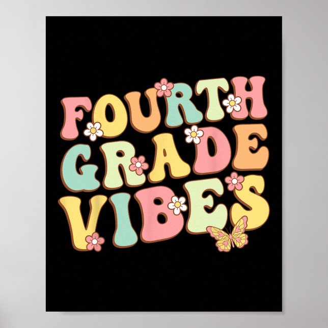 Affiche Vibes de 4e année Bonjour Équipe 4e année Enseigna (Devant)