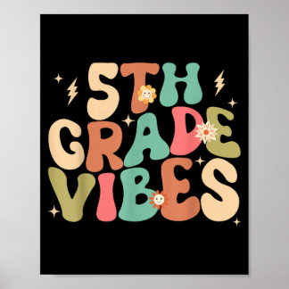Affiche Vibes de 5e année Groovy Retour à l'école