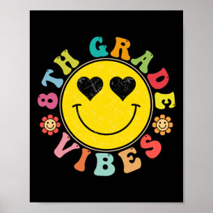 Affiche Vibes De 8e Année Joyeux Cadeau Visage Sourire Ret