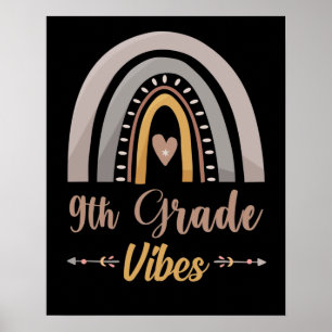 Affiche Vibes de 9e année Arc-en-ciel Retour à l'école en