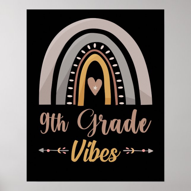 Affiche Vibes de 9e année Arc-en-ciel Retour à l'école en  (Devant)