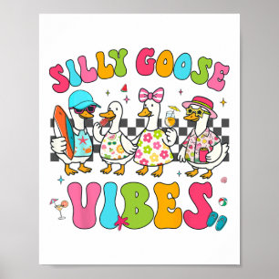 Affiche Vibes de canard idiot groovy pour famille d'été Va