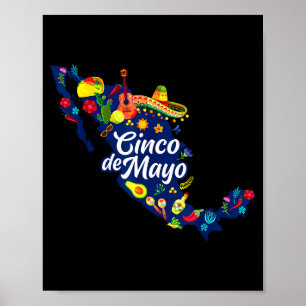Affiche Vibes de Cinco De Mayo - T-shirt Chapeau Mexicain