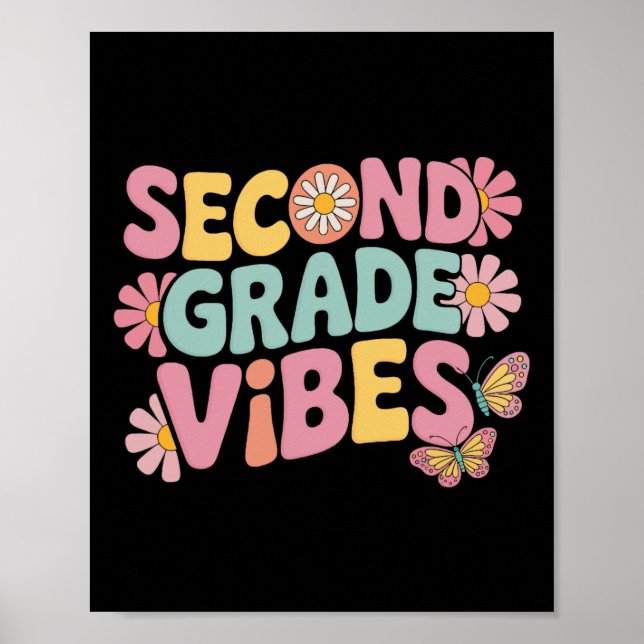 Affiche Vibes De Deuxième Année Retour À L'École Professeu (Devant)