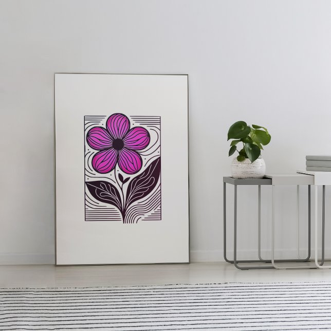 Affiche Vibes de fleurs rétro (Créateur téléchargé)