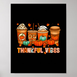 Affiche Vibes de gratitude Café Citrouille Automne Action