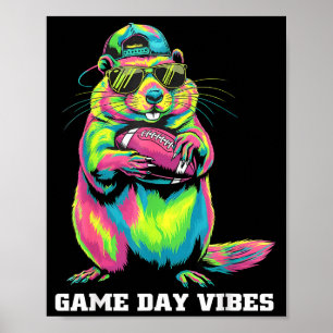 Affiche Vibes de jour de match drôle Tribal Groundhog tena