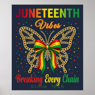 Affiche Vibes de Juneteenth Coquette Nœud Jour de la Liber