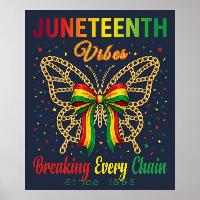 Affiche Vibes de Juneteenth Coquette Nœud Jour de la Liber (Devant)