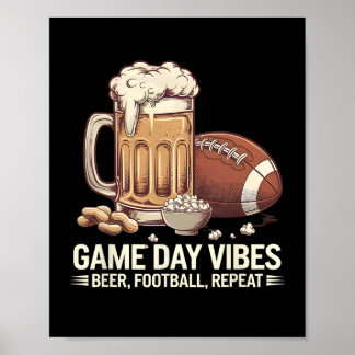 Affiche Vibes de la journée de jeu Beer Football Répétitio