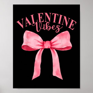 Affiche Vibes de la Saint-Valentin Groovy Coquette Nœud Fe
