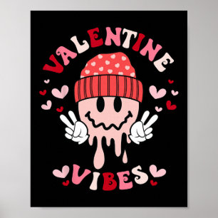 Affiche Vibes de la Saint-Valentin Groovy Sourire de la Sa