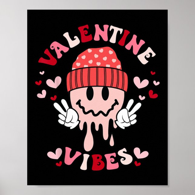 Affiche Vibes de la Saint-Valentin Groovy Sourire de la Sa (Devant)