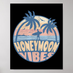 Affiche Vibes de lune de miel rétro Nouvelle mariée Mariag