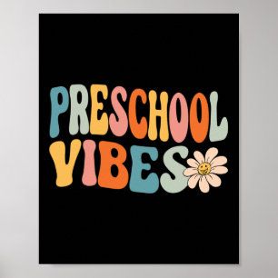 Affiche Vibes de maternelle Rétro mignon de rentrée scolai