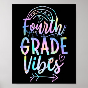 Affiche Vibes de niveau Retour à l'école Tie Dye Enseignan