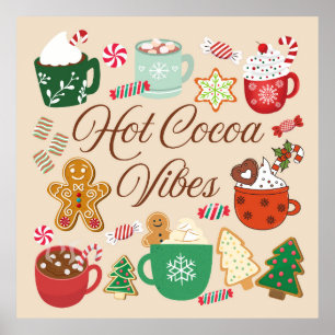 Affiche Vibes de Noël au cacao chaud