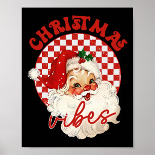 Affiche Vibes de Noël vintage Super Père Noël Enfants G