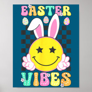 Affiche Vibes de Pâques super sympas lapin journée de Pâqu