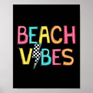 Affiche Vibes de plage Bonjour les vacances d'été Fille Fe