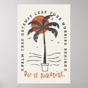 Affiche Vibes de plage Tropical Palm Tree Summer Sun Retro